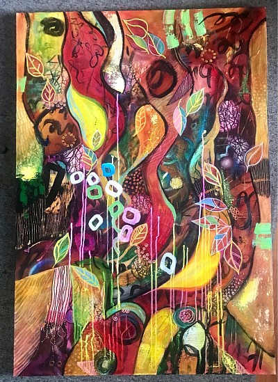 Party Time - Mixed media 60 x 90 cm